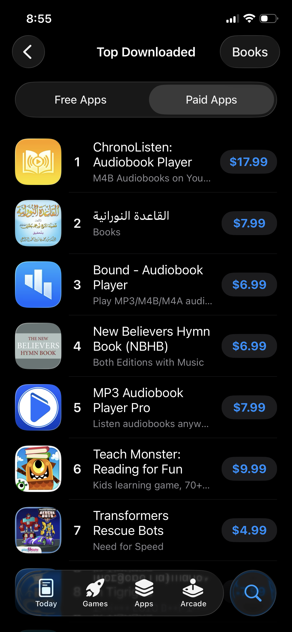ChronoListen at #1 on the App Store Paid Books chart